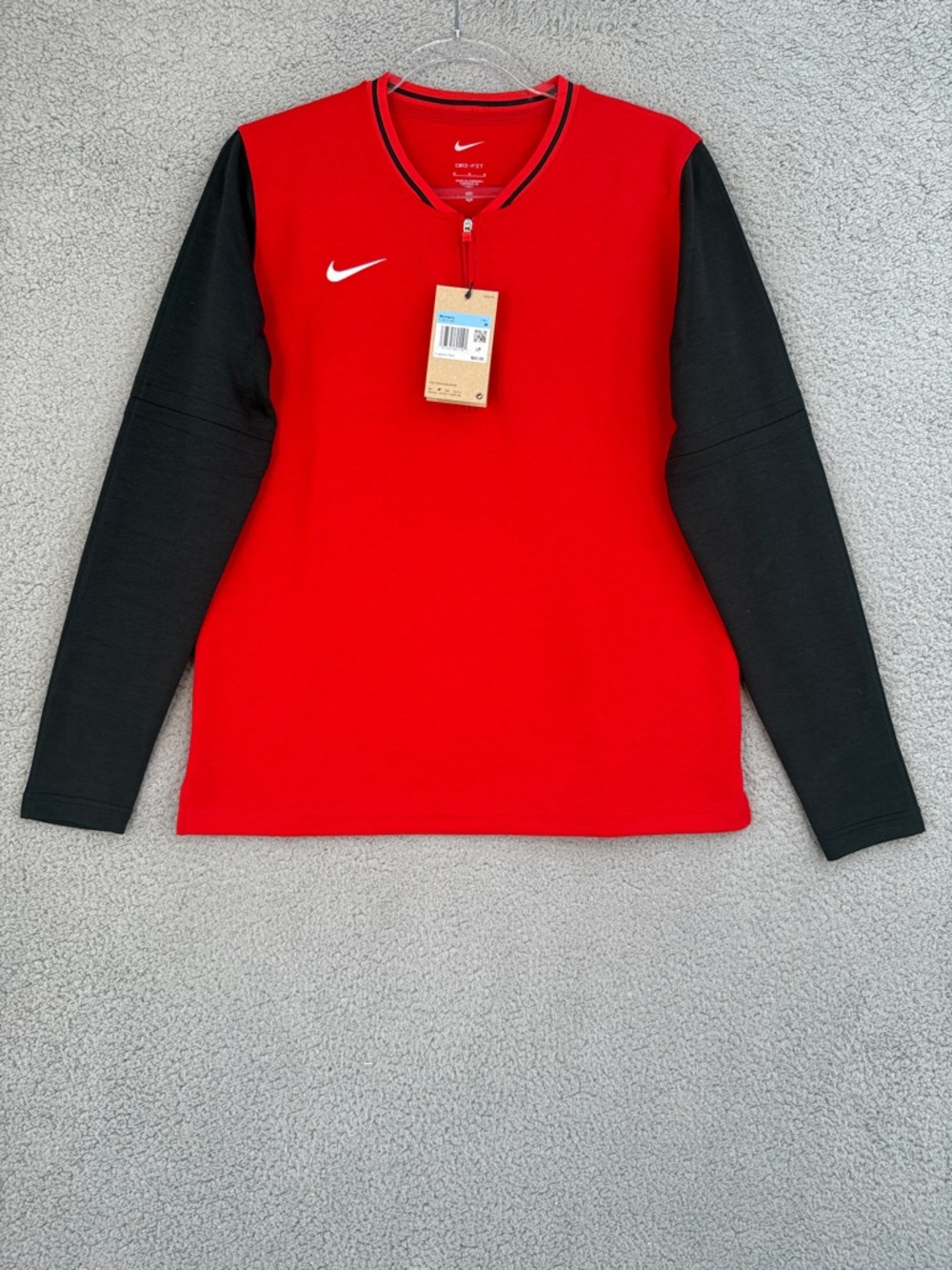 Nike Dri-Fit Women’s Medium Sweater 1/2 Zip long sleeve Red & Black Pullover